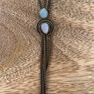 Free People bronze crystal laureat necklace